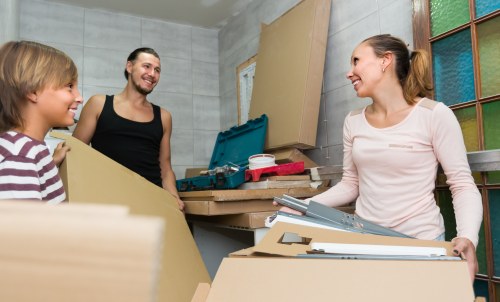 Student removals in Roehampton with boxes and moving van