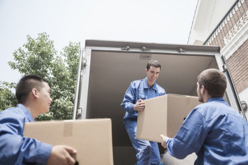 Removal van service loading household items at the start of a move