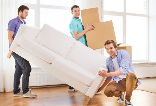 Assorted cardboard boxes and bubble wrap for Roehampton moving services