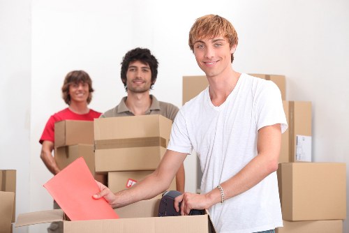 Team coordinating a removal van booking and access arrangements