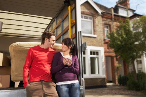 Removal day logistics for a home move in Roehampton with furniture loading